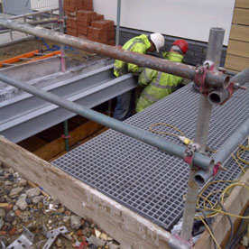 Risergrate during install on GRP I beam